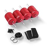 BEZTAT 1.25 Inch Ultra Premium Red Soft Silicone Grip w/Long Clear Disposable Tubes & Tips- 15 Pack, Closed Flat Tip (9FT)