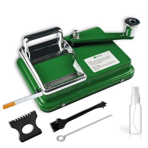 JIUJITSAW Sigarettenmachine, tabakstopmachine voor sigaretten, Ø 8 mm, sigarettenmachine, met accessoires, cadeau voor mannen (groen)