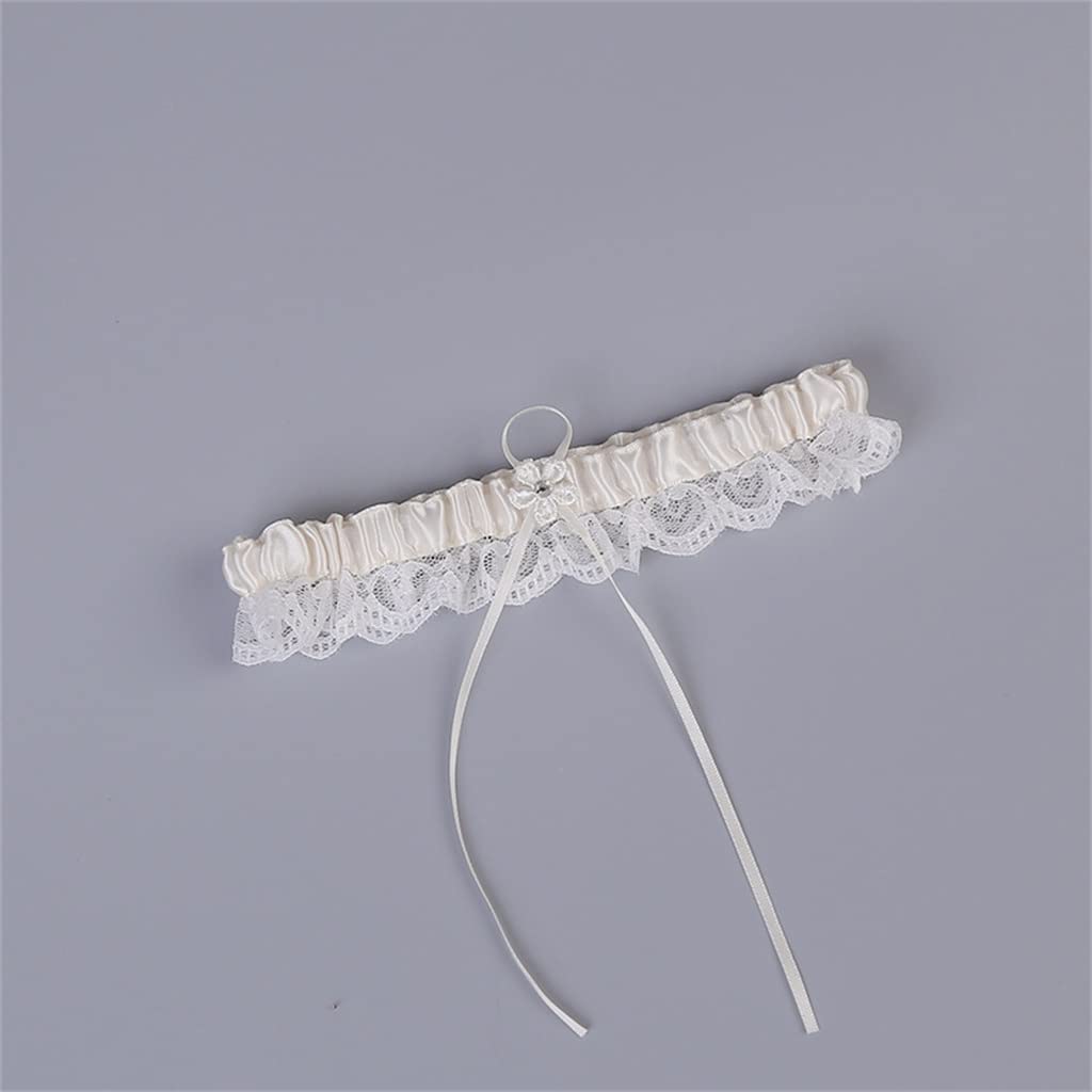 Porte-jarretelles de mariage avec nœud blanc Porte-jarretelles sexy Femme Mariée Cuisse Anneau Jambe de mariée Porte-jarretelles (Couleur : Blanc, Taille : Taille unique) (Taille unique blanche)