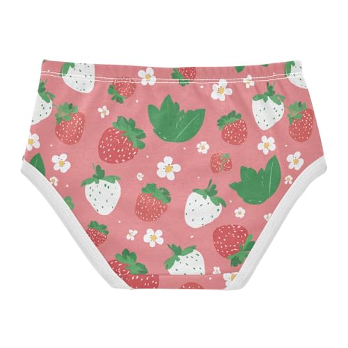 Wusikd Cute Strawberry Pink Girls' Underwear Cotton Girls Briefs Soft Toddler Underwear 2T2