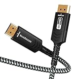 BlueRigger HDMI - DisplayPortケーブル - (10フィート、HDMIソースからDPディスプレイコード、4K 30Hz、HDR、HDCP 2.2、単方向ビデオケーブル) - PC、ノートパソコン、HDTV、モニター、プロジェクター、PS5、Xboxに対応