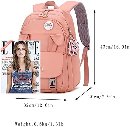 Makukke School Bags for Girls, Backpack Womens Waterproof Book Bags with Laptop Compartment & Anti Theft Casual Daypacks for Primary Junior High University (Blue)