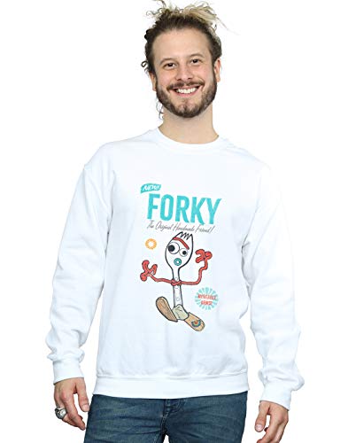 Disney Men's Toy Story 4 Forky Handmade Friend Sweatshirt White X-Large