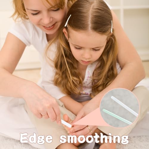 GNALIA 4 Limas De Uñas Para Bebé, Cristal, Colores Azul Y Rosa, Tamaño 9X1X0.3 Cm, Cuidado De Uñas Para Bebés Y Niños Pequeño - imagen 5