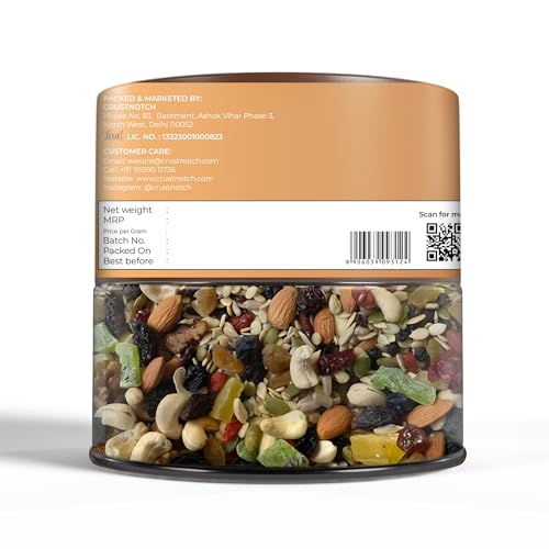 Image of CrustNotch Seed Nuts & Berry Mix(Powerhouse delight) | Finest Variety of Nuts, Seeds & Berries | Healthy Superfood Snack - 250GM