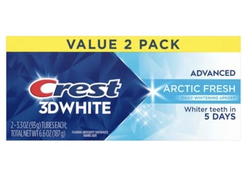 Crest 3D White Advanced Whitening Toothpaste Arctic Fresh 2.7 oz Value 2 Pack