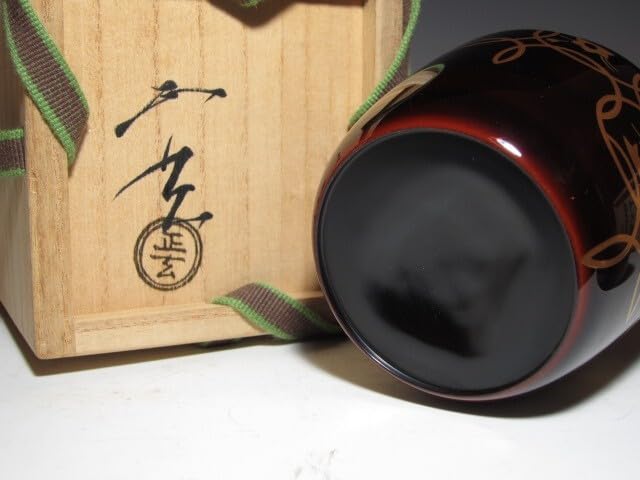 Amazon.co.jp: 黒田正玄四季七宝蒔絵竹大棗裏千家十四代淡々斎花押7762
