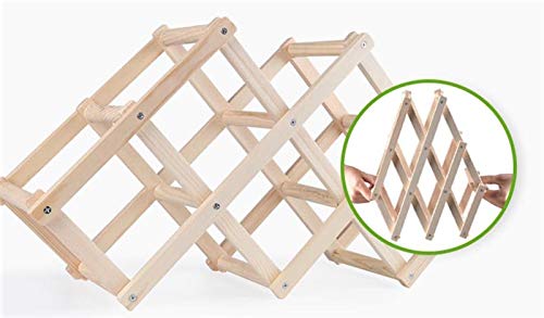 Soporte para botellas de vino plegable de madera 3 botellas miniatura 5