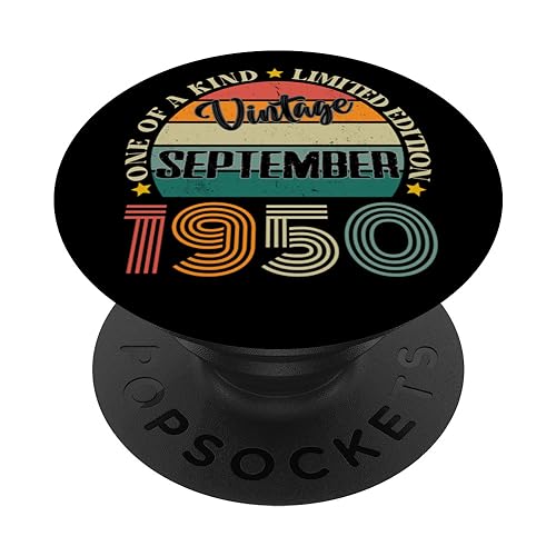74 Años Vintage Septiembre 1950 74 Cumpleaños Retro PopSockets PopGrip Intercambiable