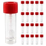 XBFOCNH 20 Stück Stuhlprobenröhrchen 5ml mit Löffel, Kotprobenröhrchen für Hund, Katze und Mensch, Stuhlprobenbehälter mit Schraubverschluss, Probensammelbehälter für Kotuntersuchung, Probenröhrchen
