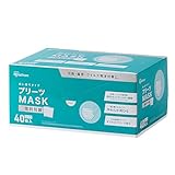 アイリスオーヤマ(IRIS OHYAMA) 不織布マスク ふつう 40枚入 個包装 ホワイト 耳が痛くならない PK-NV40L 白