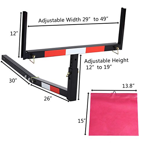 Goplus Pick up Truck Bed Hitch Extender Adjustable Extension Rack w/Flag for Ladder, Rack, Canoe, Kayak, Long Pipes and Lumber (Black)