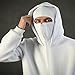 Balaclava Hoodie Men Balaclava Hoodie with Built in Balaclava Fashion Double Hooded Y2K Jackets Autumn Winter Full Zip Sweatshirts Black