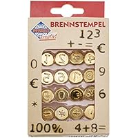 Glorex Pebaro 6 1671 006 - Juego de Sellos de combustión (16 Piezas, con números y Caracteres de latón, para atornillar para Pebaro, para Quemar Madera, Cuero, Corcho y Otros Materiales)