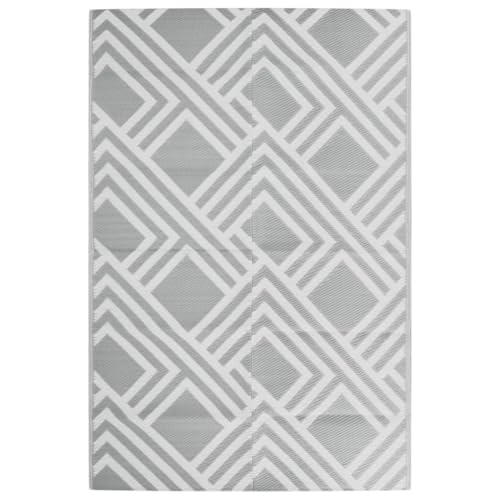 vidaXL Alfombra de Exterior PP ARAKIL Gris 120x180 cm