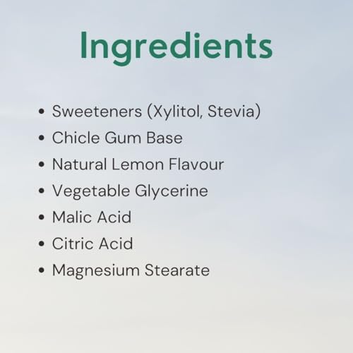 Image of Gud Gum Natural, Plastic Free Chewing Gum Lemon Flavour No Added Artificial Colours, Flavors & Sweeteners (90 Pieces) Pack of 6