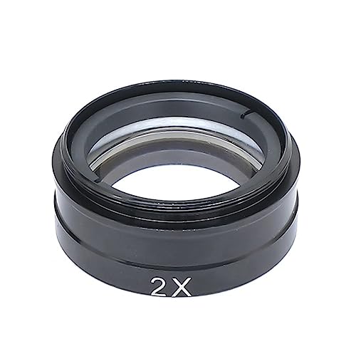 Evita falta de espacio en microscopio industrial con adaptador de lente objetivo 2X C-Mount 360X