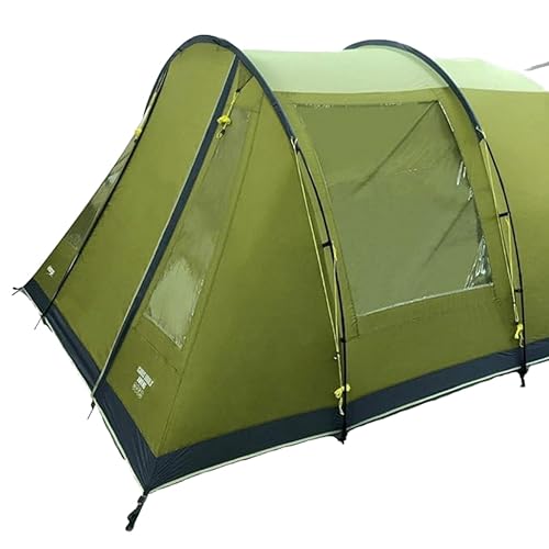 Image of Vango Icarus 500 Deluxe Tent Awning, with Diamond Clear Windows, Waterproof PE Groundsheet, 368x335x195cm, for Camping (Green)