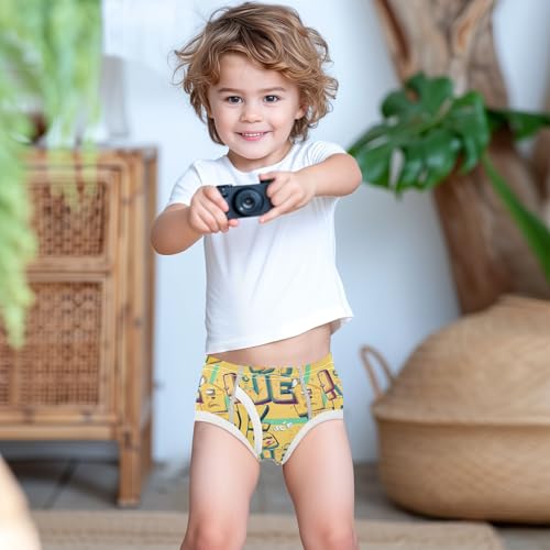 visesunny Boys Potty Training Underwear Abstract Text Emoticon Breathe Cotton Briefs Size 2T-8Y for Toddler3