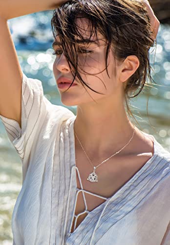 Eudora Sterling Silver Celtic Knot Necklace For Women, Trinity Knot Necklaces Jewelry Pendant Gift For Women Girl Sister Friend, 18Inch #TOP4