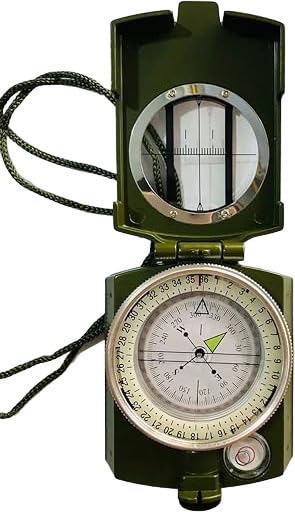 JGG Jain Gift Gallery Metal Military Lensatic Sighting Compass Miltary Compass Compass (Green)-image-12