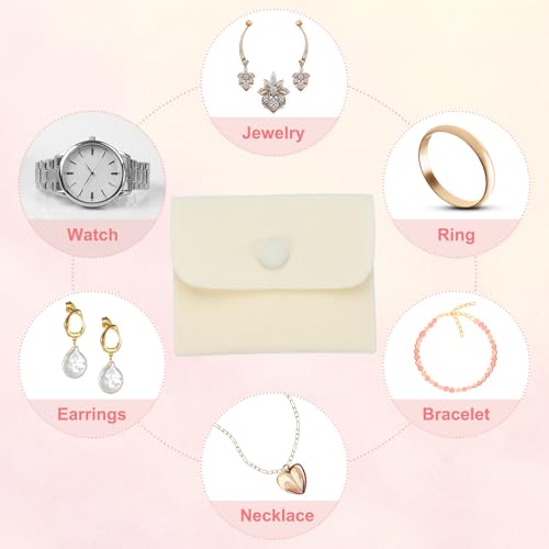 Bolsa de joyería para evitar enredos de collares y pendientes mini saquitos con botón 6 uds 6