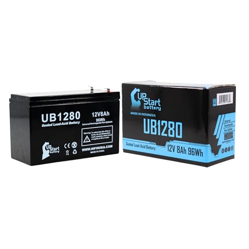 Replacement for APC Back-UPS RS 500VA BR500I Battery UB1280 Universal Sealed Lead Acid Battery (12V 8Ah 8000mAh F1 Terminal) - Includes Two F1 to F2 Terminal Adapters Compatible with CP1500AVRLCD