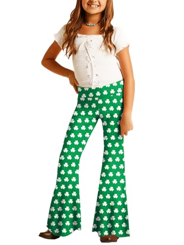 Image of Deerose Girls Halloween Hippie Bell Bottom Pants High Waist Flare Pants 5-14 Years