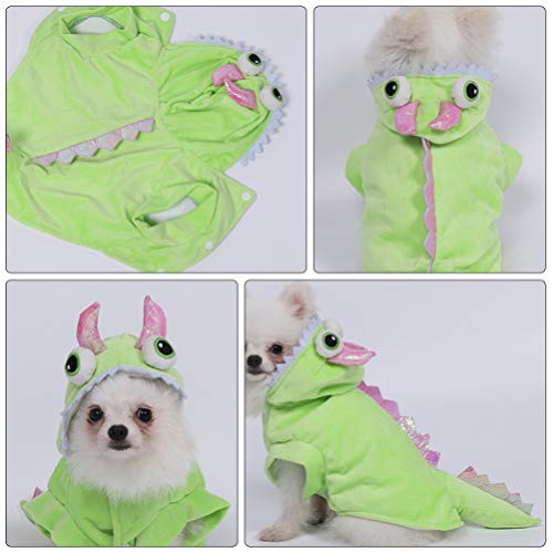 POPETPOP Dinossauro CÃ£o Traje Do Dia Das Bruxas Pet Dino Hoodies Pano para Teddy Chihuahua Yorkshir