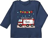 Baby Langarmshirt - Feuerwehrauto Motiv I Leiterwagen Geschenk Feuerwehr I Löschzug - 18/24 Monate - Navy Blau - jugendfeuerwehr Name Tshirt feuerwehrgeschenk feuerwehrmann Shirts Feuerwehrfrau