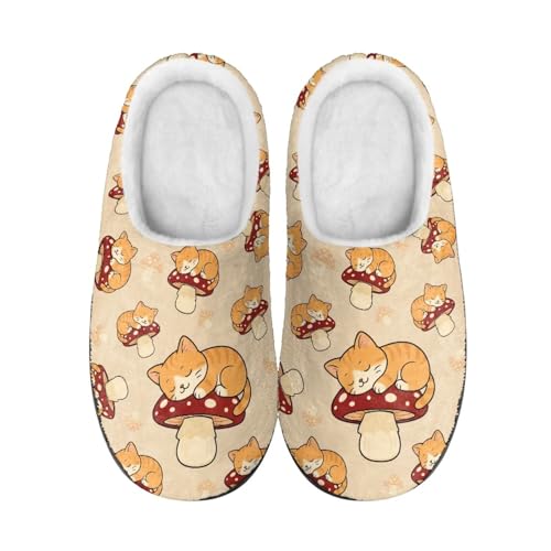 Binienty Cute Animal Print Winter Slippers for Women Indoor Slip on House Shoes Matching Family Pajama