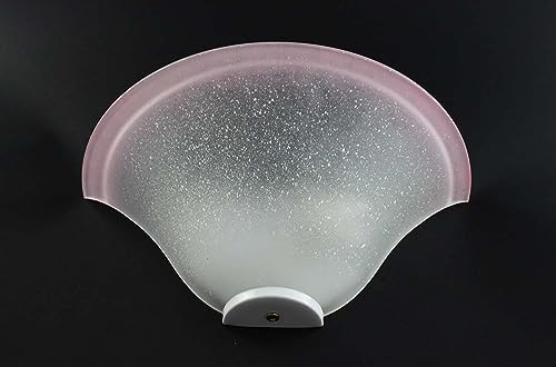 Generico Applique classico in vetro 1 luce Nives Rosa lampada da parete a mezzaluna in vetro per bagno camera soggiorno cucina scala corridoio in offerta