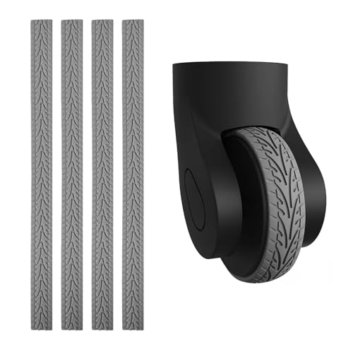 XDGBGFN Lot de 4 housses de protection pour roue de bagages, protection en caoutchouc, silencieuse, en silicone, imperméables, résistantes à l'usure et à la découpe souhaitée pour roues de bagages,