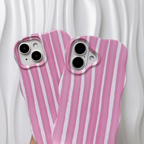 XQAGU for iPhone 13 Pro Case Stripe Cute Aesthetic Wave Shape-Pink by XQAGU - Used condition - Image 7