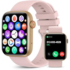 Smart Watch for Men Women with Bluetooth Call Answer/Dail,1.85'' HD Touch Screen Fitness Tracker, Smartwatch with Heart Rate Blood Oxygen Sleep Monitor for Android and iOS Black