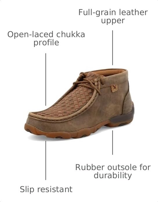 Image of Twisted X Kids Chukka Driving Moc, Bomber & Tan, 3 M