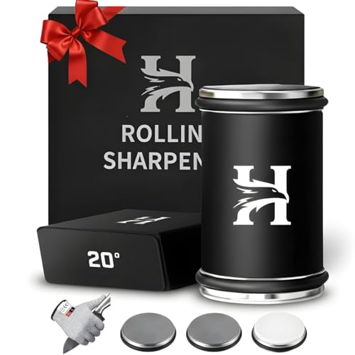 Rolling knife sharpener with 400/1000/3000 discs