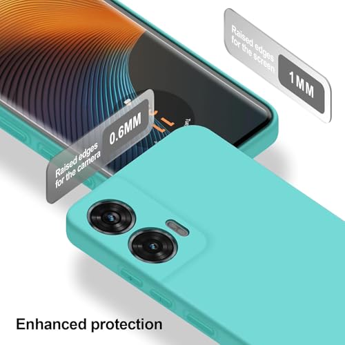 Image of DIZORO Microfiber Candy Case for Motorola Edge 50 Fusion Smooth Touch Cushion Liquid Soft Silicone Gel Rubber Phone Cases Non-Slip Full Body Protective Shockproof Back Cover New Mint