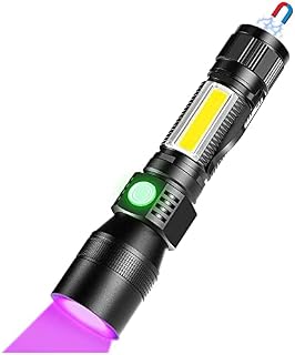 USB Torch, iToncs 3 in 1 UV Catch Scorpion Torch [whitelight redlight & UV] Super Bright Waterproof LED Torch with 7 Modes for Pet Clothing Food Fungus Detection/Camping/Night Fishing