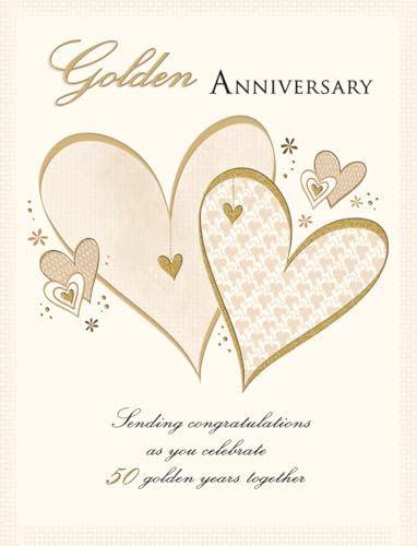 Piccadilly Greetings Anniversary Card Golden Anniversary 50 Years Together - 8 x 6 inches