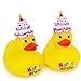 Kamaca Pato de goma con chirrido, juguete de baño, sorpresa divertida para cumpleaños (2 unidades)