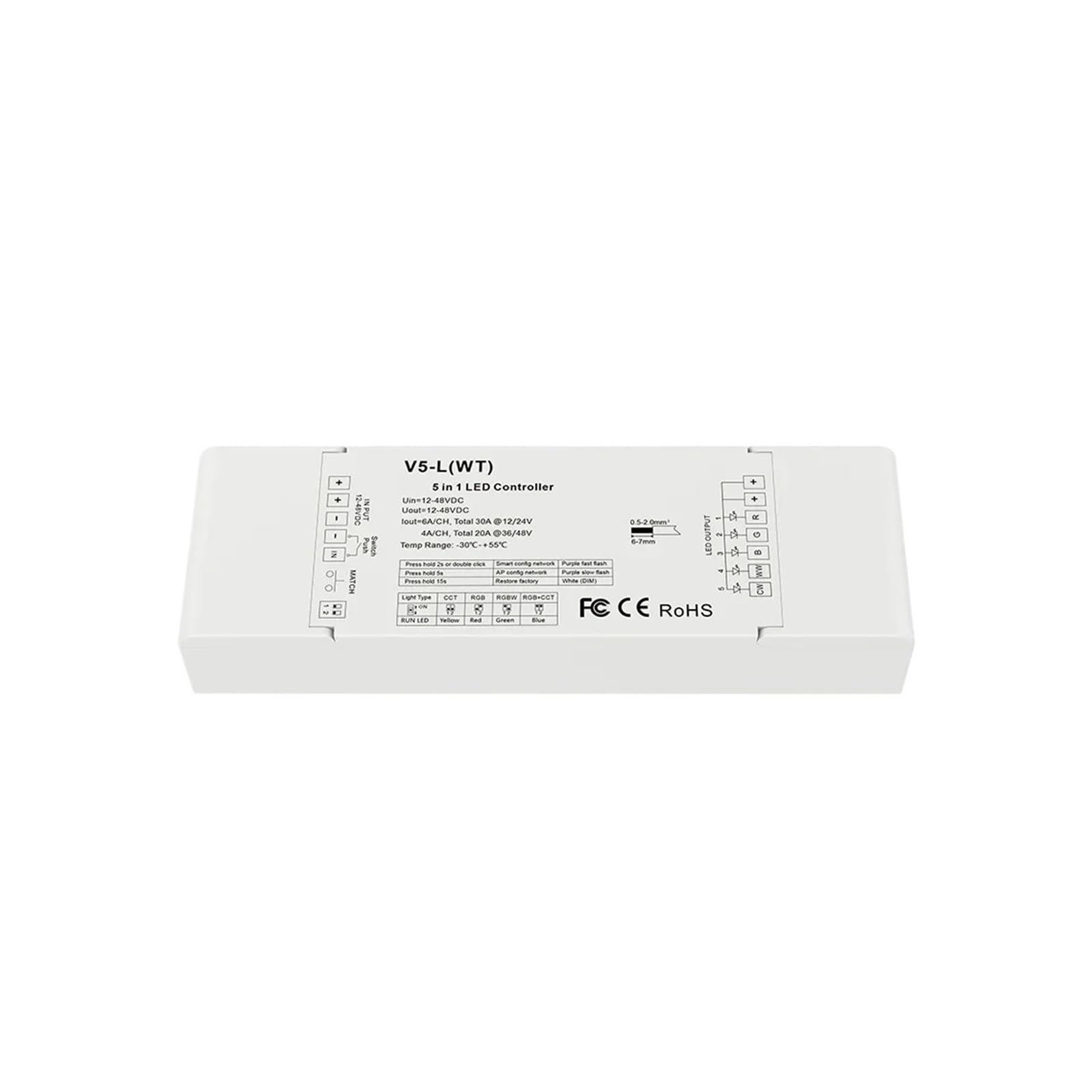 Controlador LED 5 en 1 RT1 DIM Set: gestión avanzada y estable para tiras CCT