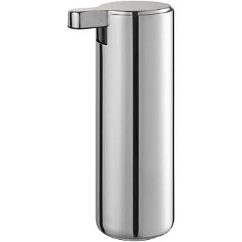 blomus MODO Soap Dispenser Polished Stainless Steel 5 L x 7 W x 16 H cm 165 ml Hand Soap Dispenser Polished Stainless Steel Pump Dispenser Rubber Base