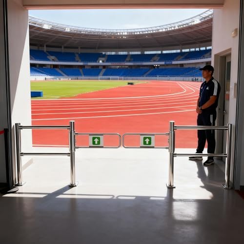 Automatic Rebound Swing Gate - Stainless Steel 1-Way Entrance/Exit Device for Market, Library, Park - Durable 360cm (142in) Outdoor Access Solution