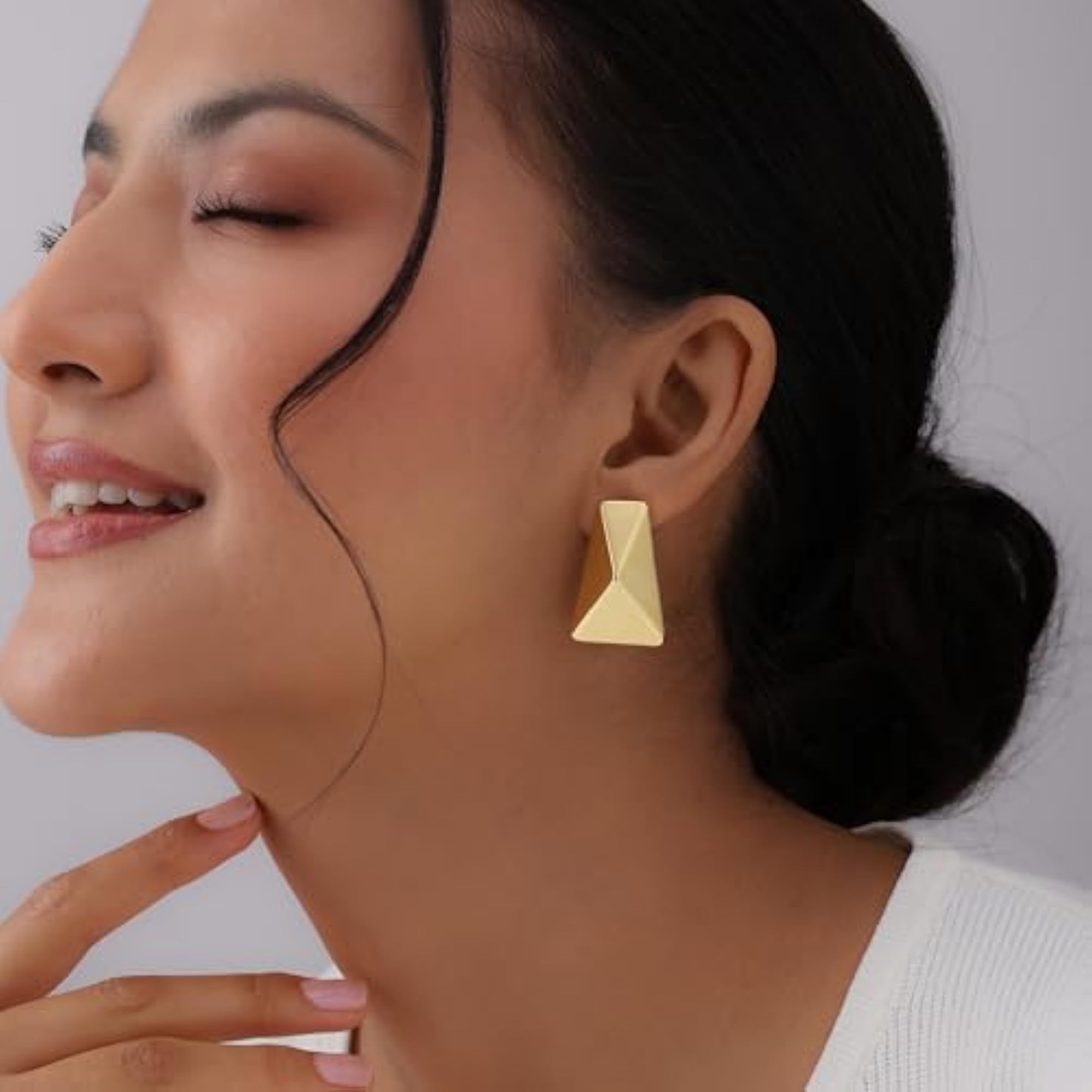 Women's 925 Sterling Silver Rhombus Shaped Stud Earrings
