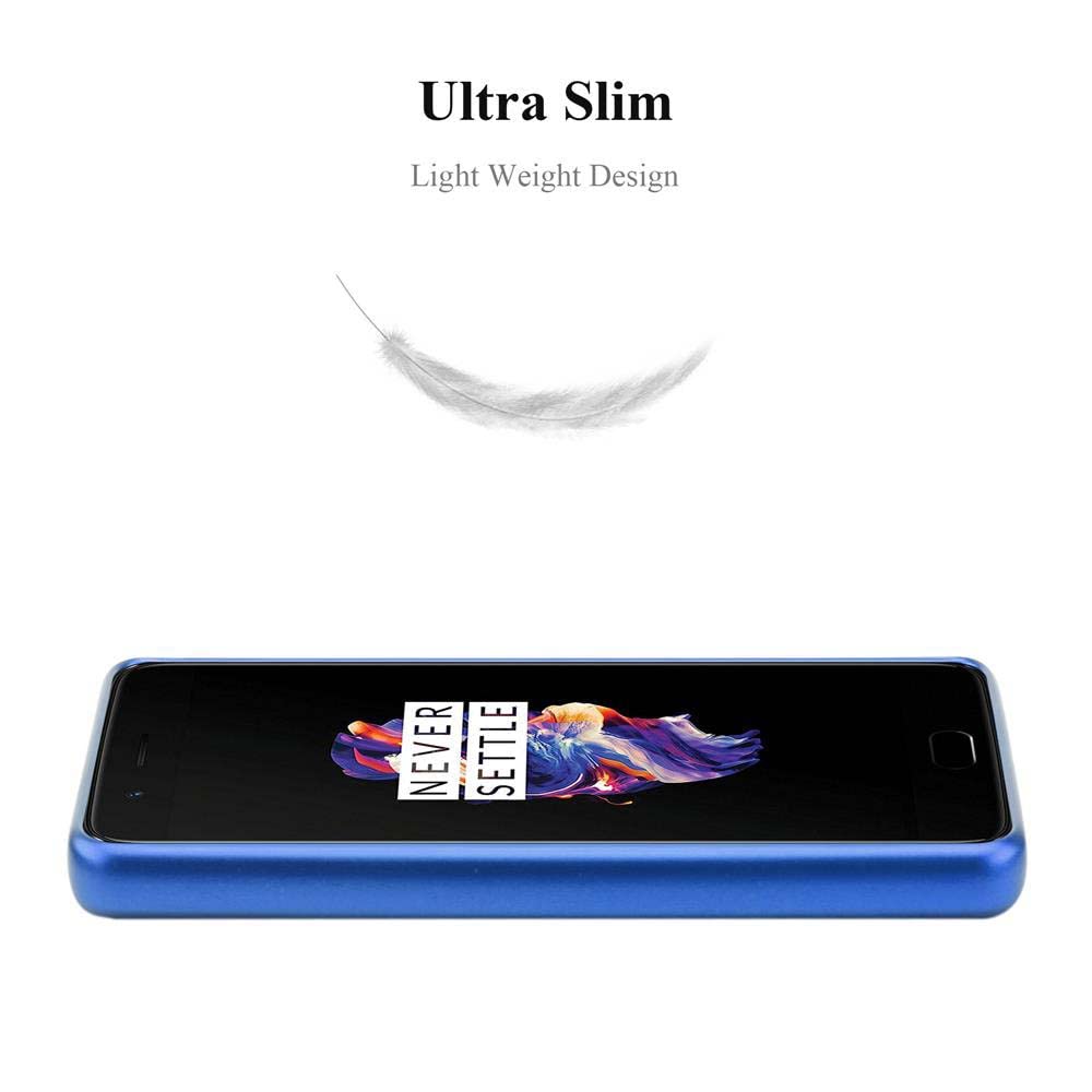 Coque Silicone Ultra Fine Pour OnePlus 5 – Housse Souple TPU Métallique Bleue, Anti-choc Et Anti-rayures, Design Mince