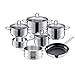 Silit Diamant Topfset Induktion 7-teilig, Kochtopf Set mit Glasdeckel, Pfanne, Dämpfer, Edelstahl poliert, Töpfe Set unbeschichtet