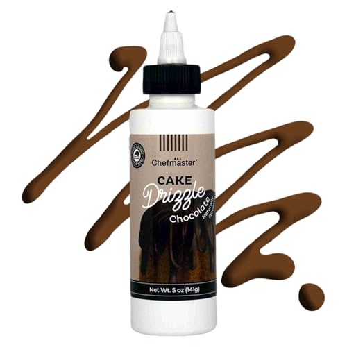 Chocolate-Flavored Cake Drizzle by Chefmaster, Edible Drip Frosting for Decorating Cupcakes...