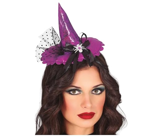 Fiestas Guirca Cerchietto Cappellino Strega Viola