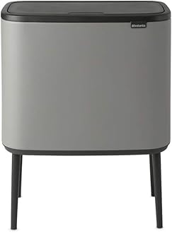 BrabantiaBo Touch Bin, 3 x 11L, 3x11L, Mineral Concrete Grey